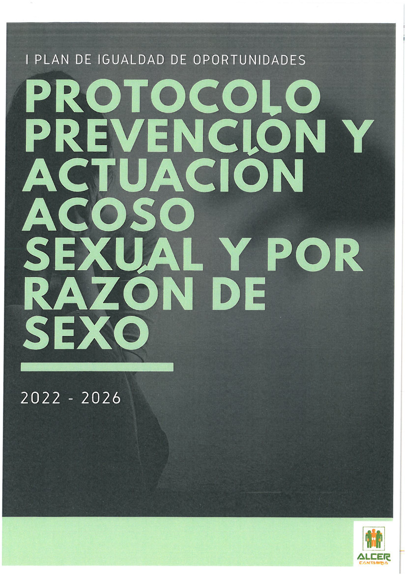 Portada del Protocolo contra el acosos de ALCER