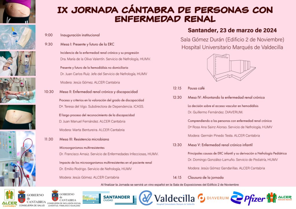 Programa de la IX Jornada Cántabra de Personas con Enfermedad Renal